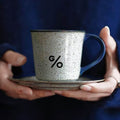 MUG WITH SAUCER - HANDMADE CERAMICS 6.76 OZ