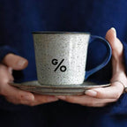 MUG WITH SAUCER - HANDMADE CERAMICS 6.76 OZ
